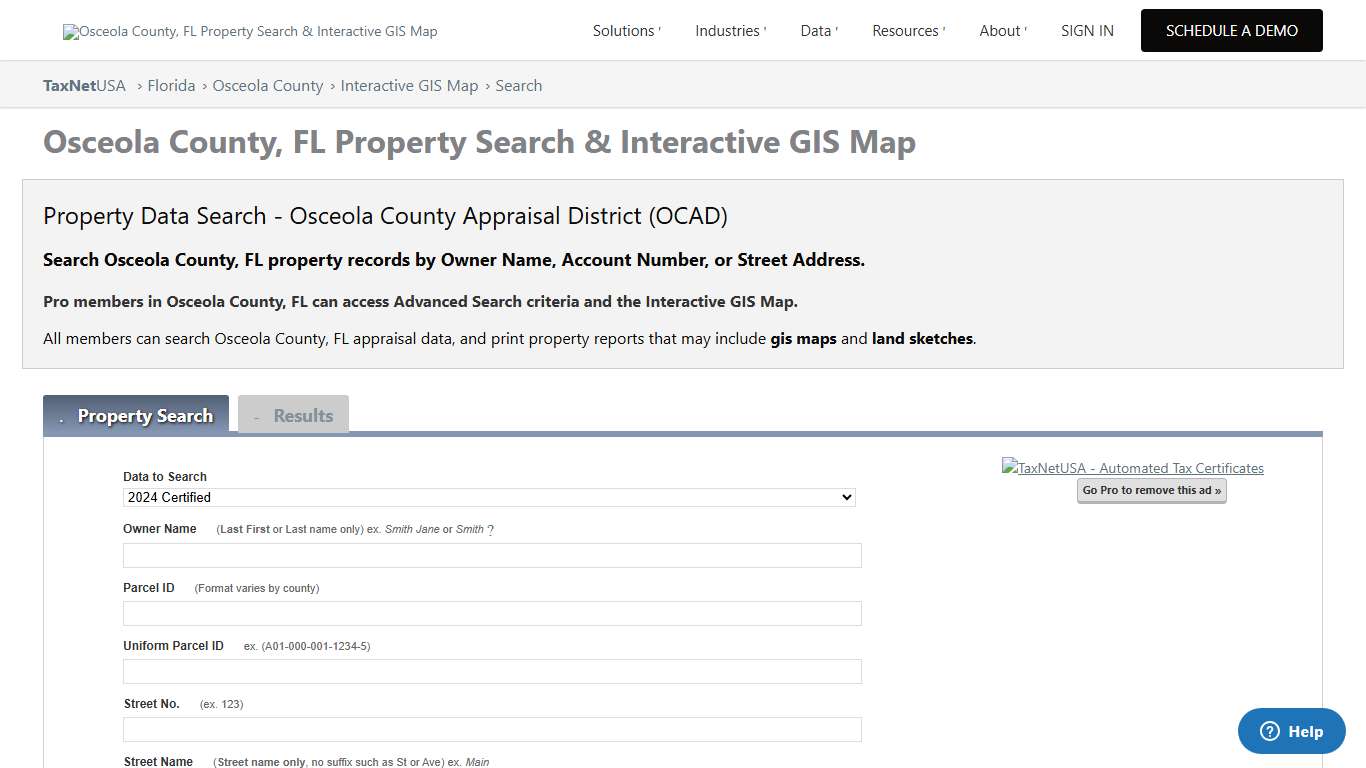 Osceola County, FL Property Search & Interactive GIS Map